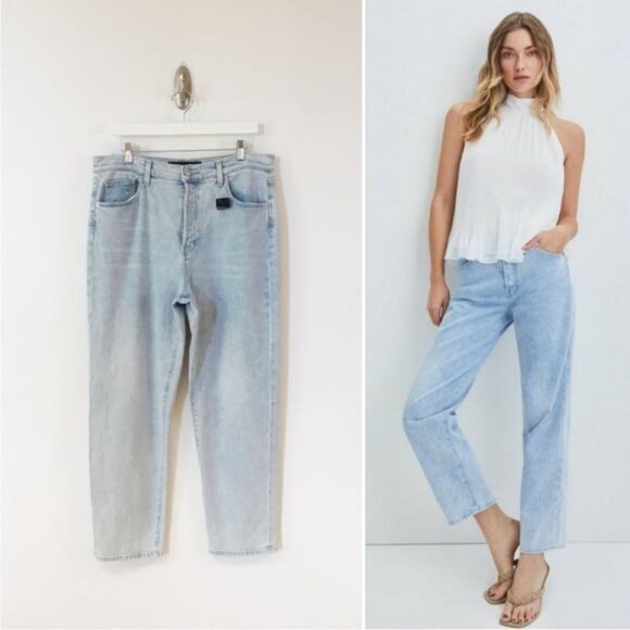 Veronica Beard Jeans Blake Classic Straight High Rise Women's Size 12 31 New wit - Picture 2 of 9